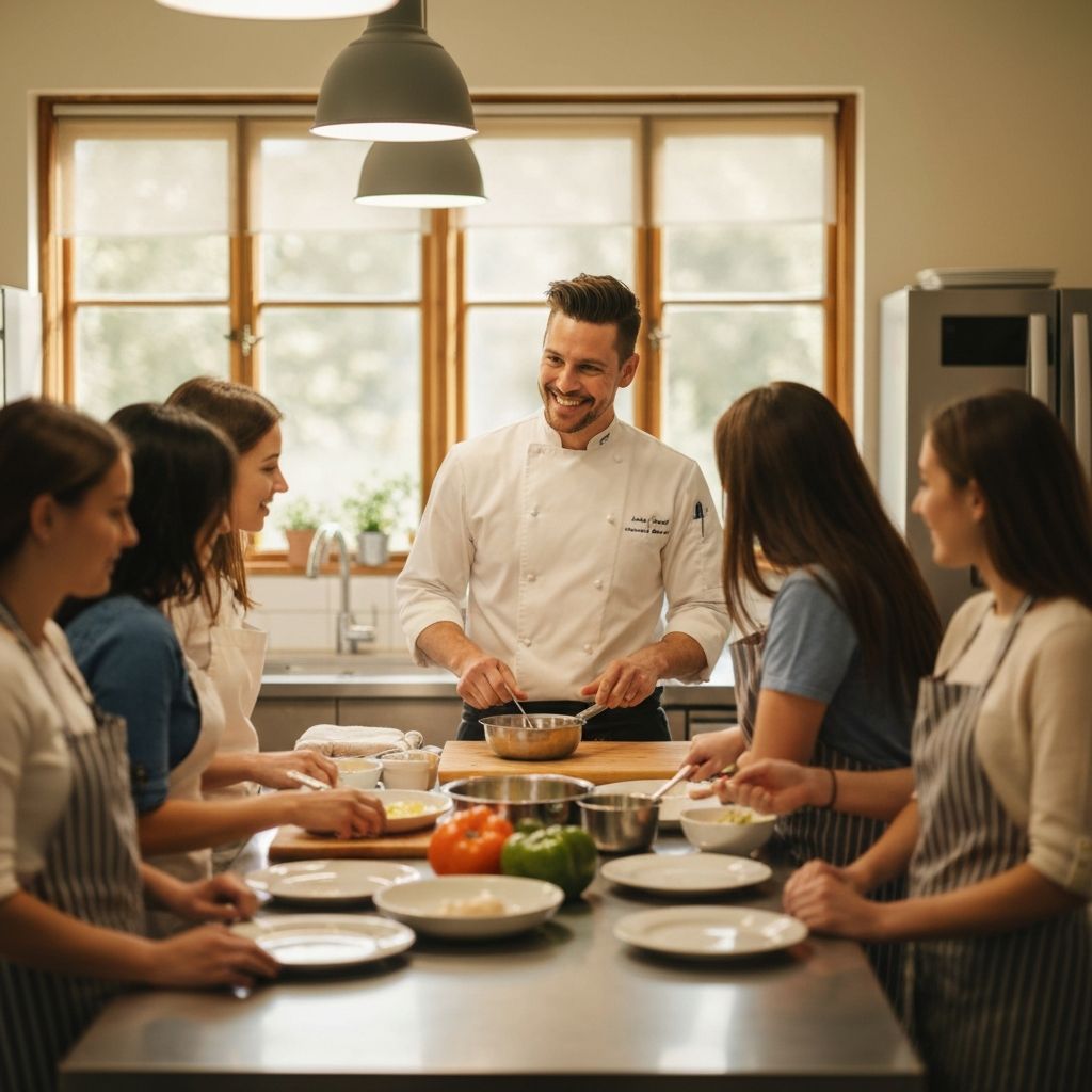 Chef teaching cooking